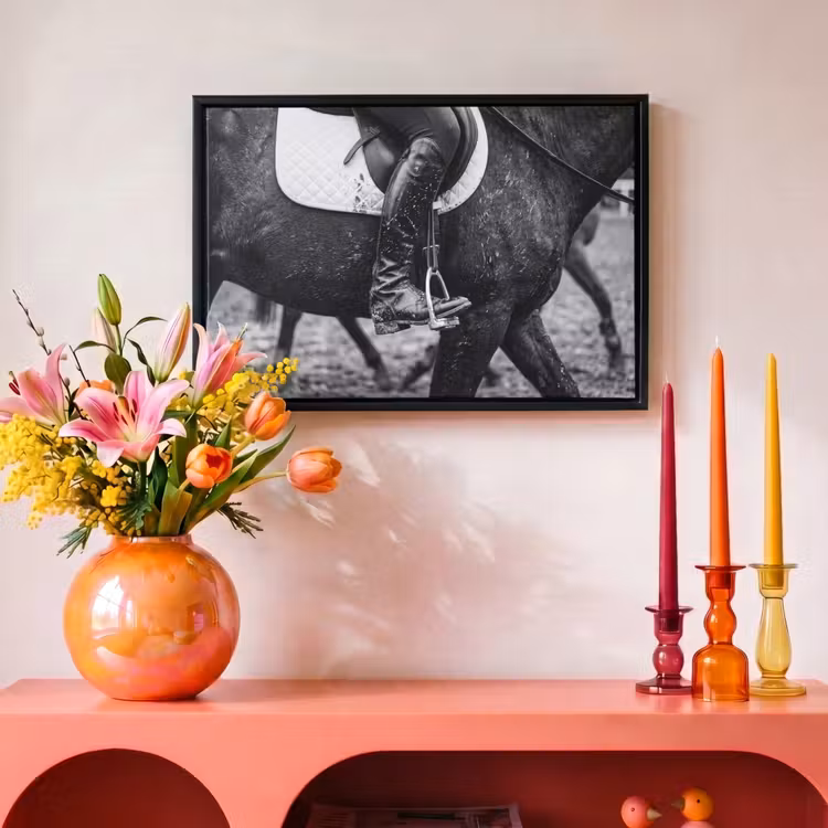 Canvas met lijst - Paard - Sport - Zwart - Wit — 4
