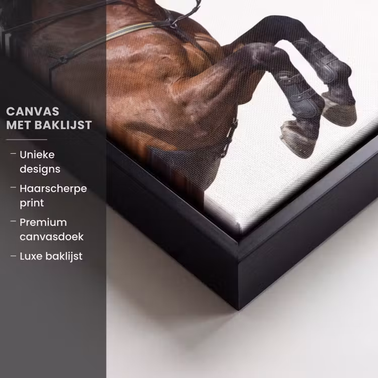 Canvas met lijst - Paard - Springen - Modern — 5