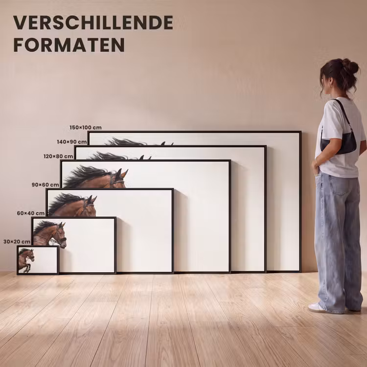 Canvas met lijst - Paard - Springen - Modern — 7