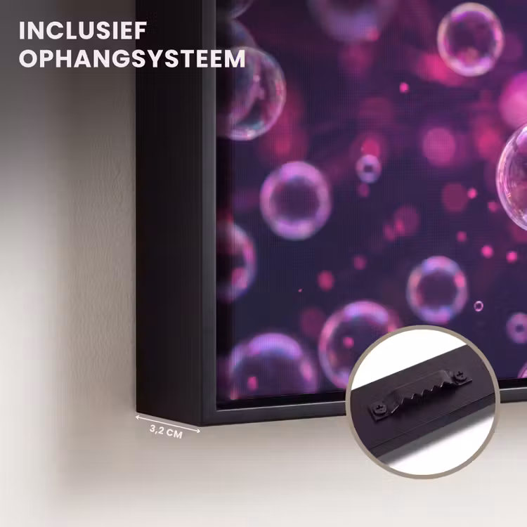 Canvas met lijst - Paars - Bubbels - Schuim — 3
