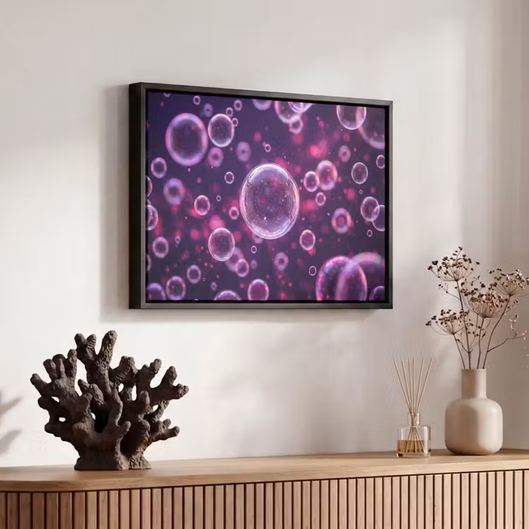 Canvas met lijst - Paars - Bubbels - Schuim — 6