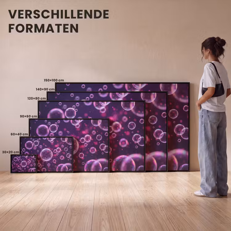 Canvas met lijst - Paars - Bubbels - Schuim — 7