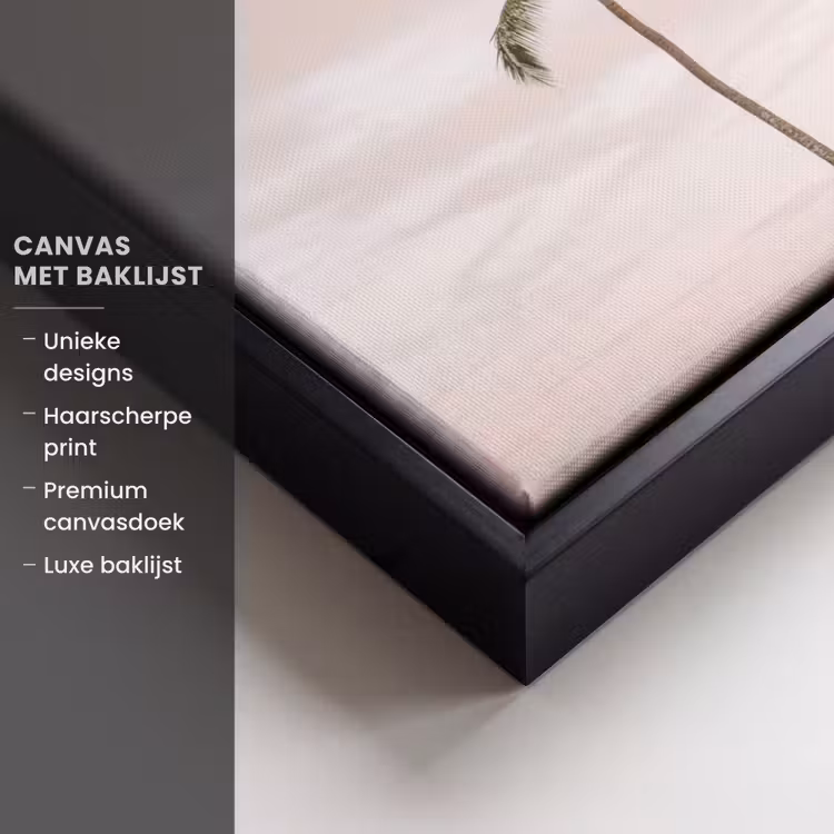 Canvas met lijst - Palmbomen - Zonsondergang - Roze — 5