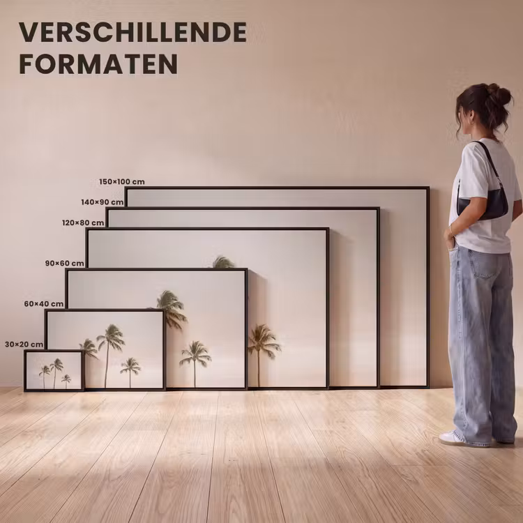 Canvas met lijst - Palmbomen - Zonsondergang - Roze — 7