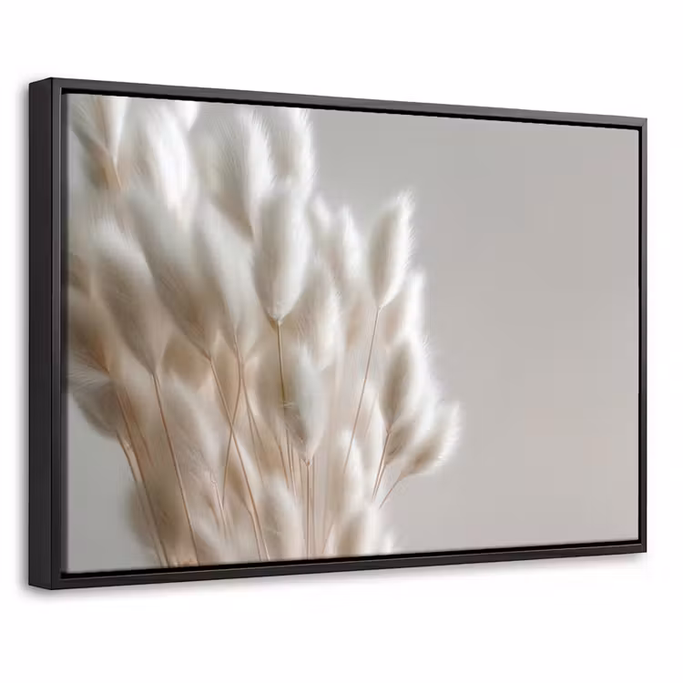 Canvas met lijst - Pluimen - Beige - Minimalistisch — 1