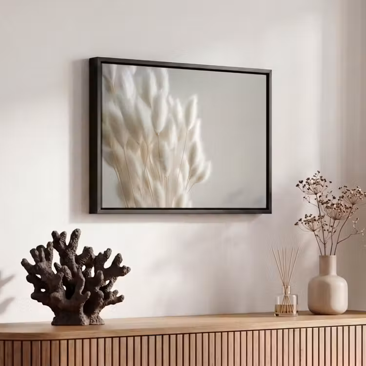 Canvas met lijst - Pluimen - Beige - Minimalistisch — 6
