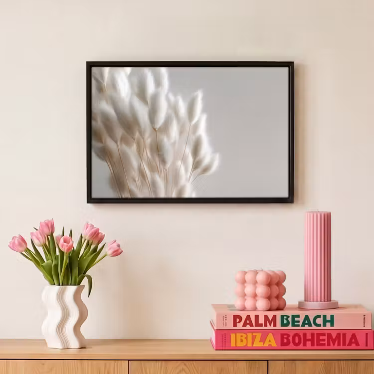 Canvas met lijst - Pluimen - Beige - Minimalistisch — 8
