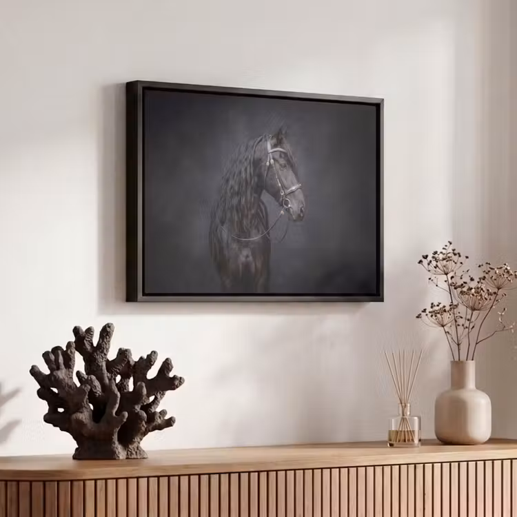 Canvas met lijst - Portret - Paard - Donker — 6