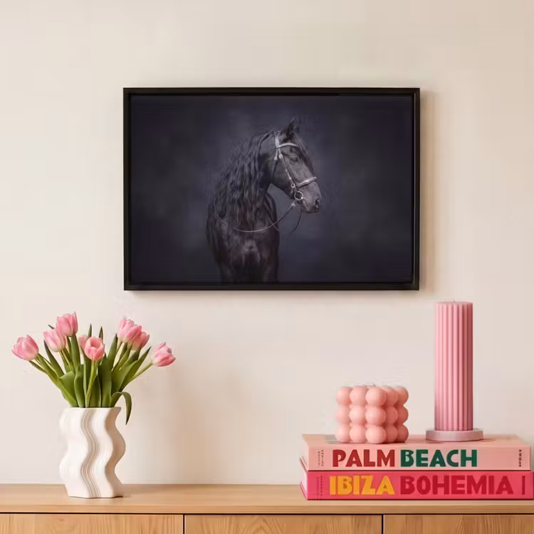 Canvas met lijst - Portret - Paard - Donker — 8