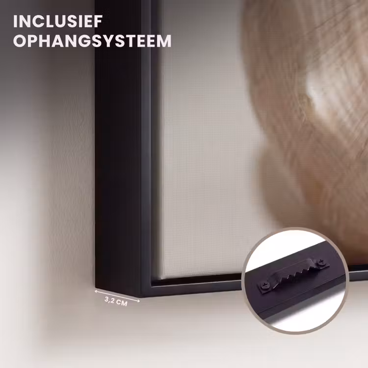 Canvas met lijst - Schelp - Detail - Beige — 3