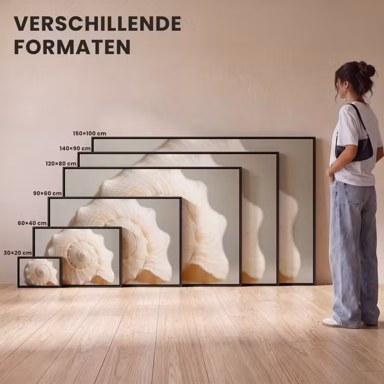 Canvas met lijst - Schelp - Detail - Beige — 7