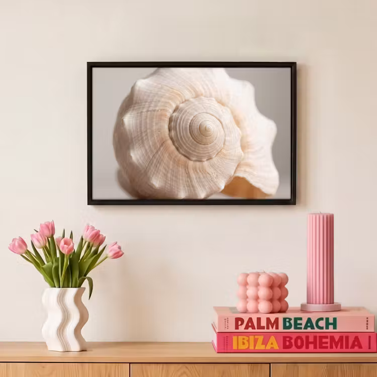 Canvas met lijst - Schelp - Detail - Beige — 8