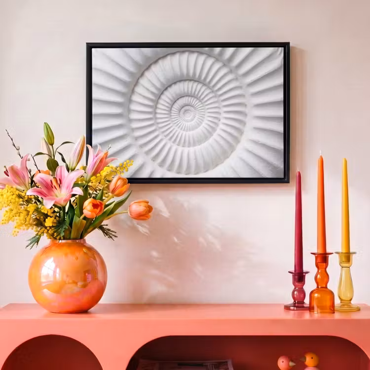 Canvas met lijst - Schelp - Spiraal - Wit — 4