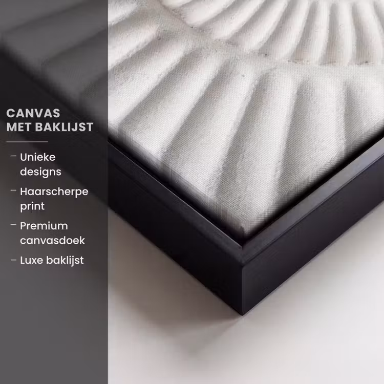 Canvas met lijst - Schelp - Spiraal - Wit — 5