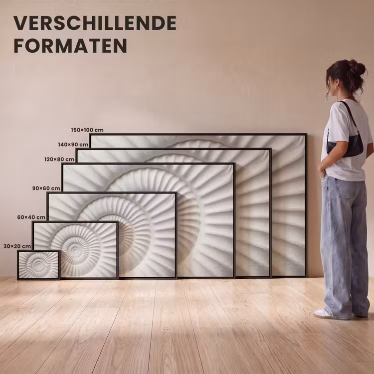 Canvas met lijst - Schelp - Spiraal - Wit — 7