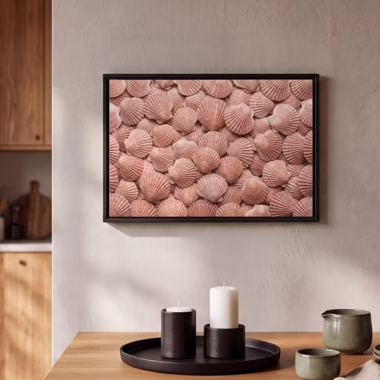 Canvas met lijst - Schelpen - Patroon - Roze — 2