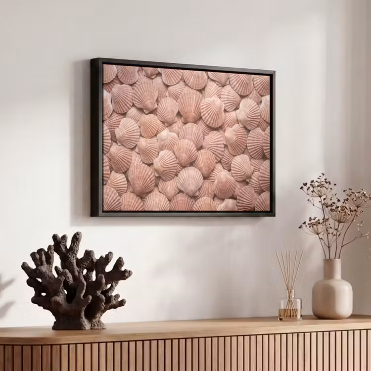 Canvas met lijst - Schelpen - Patroon - Roze — 6