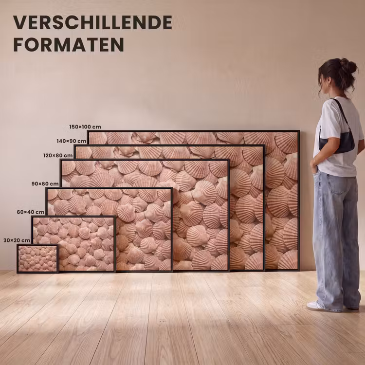 Canvas met lijst - Schelpen - Patroon - Roze — 7
