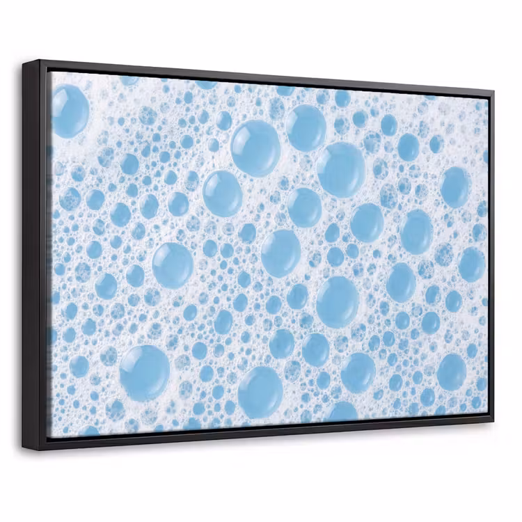 Canvas met lijst - Schuim - Bubbels - Blauw — 1