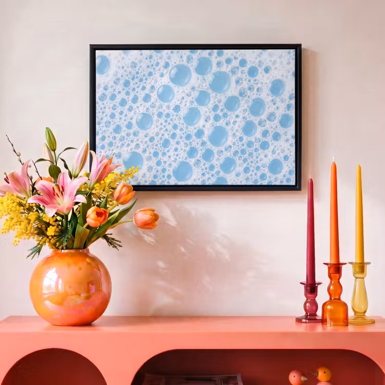 Canvas met lijst - Schuim - Bubbels - Blauw — 4