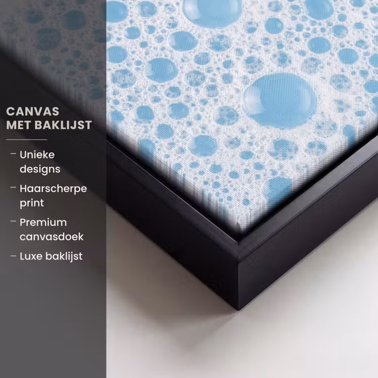Canvas met lijst - Schuim - Bubbels - Blauw — 5