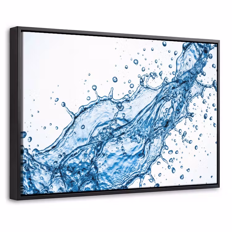 Canvas met lijst - Spash - Water - Blauw — 1