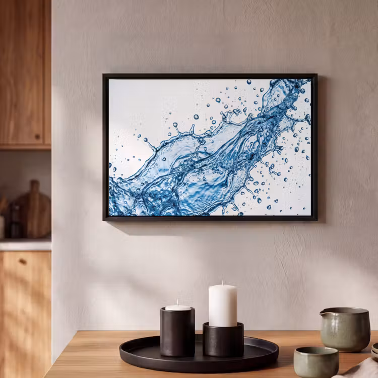 Canvas met lijst - Spash - Water - Blauw — 2