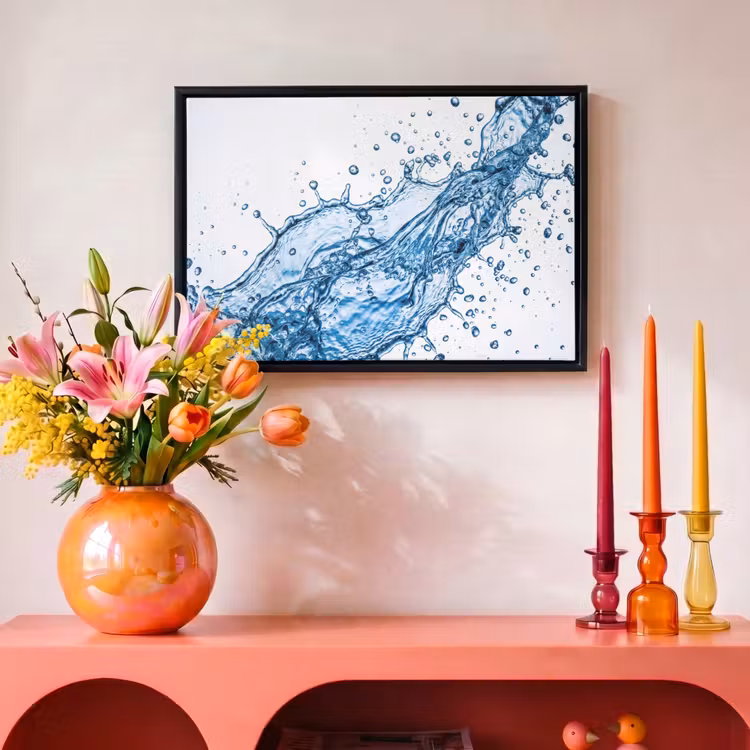 Canvas met lijst - Spash - Water - Blauw — 4