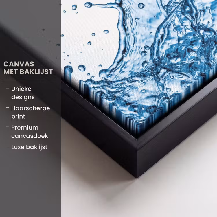 Canvas met lijst - Spash - Water - Blauw — 5