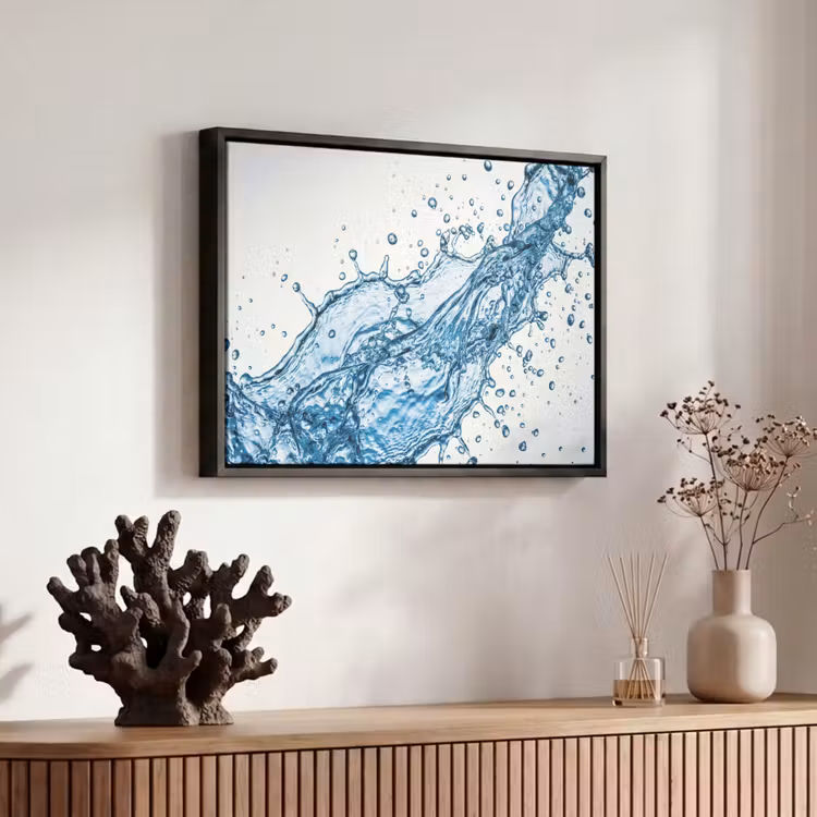 Canvas met lijst - Spash - Water - Blauw — 6