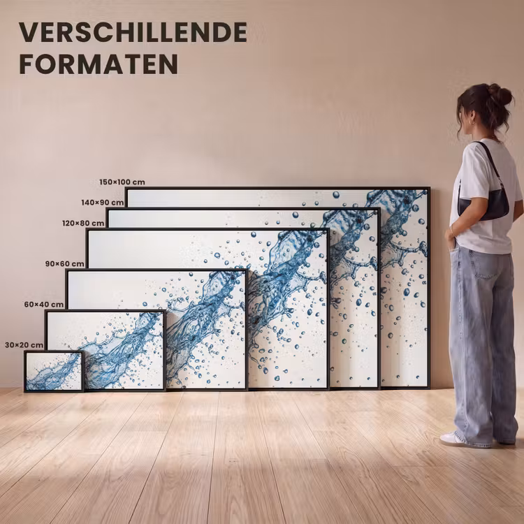 Canvas met lijst - Spash - Water - Blauw — 7
