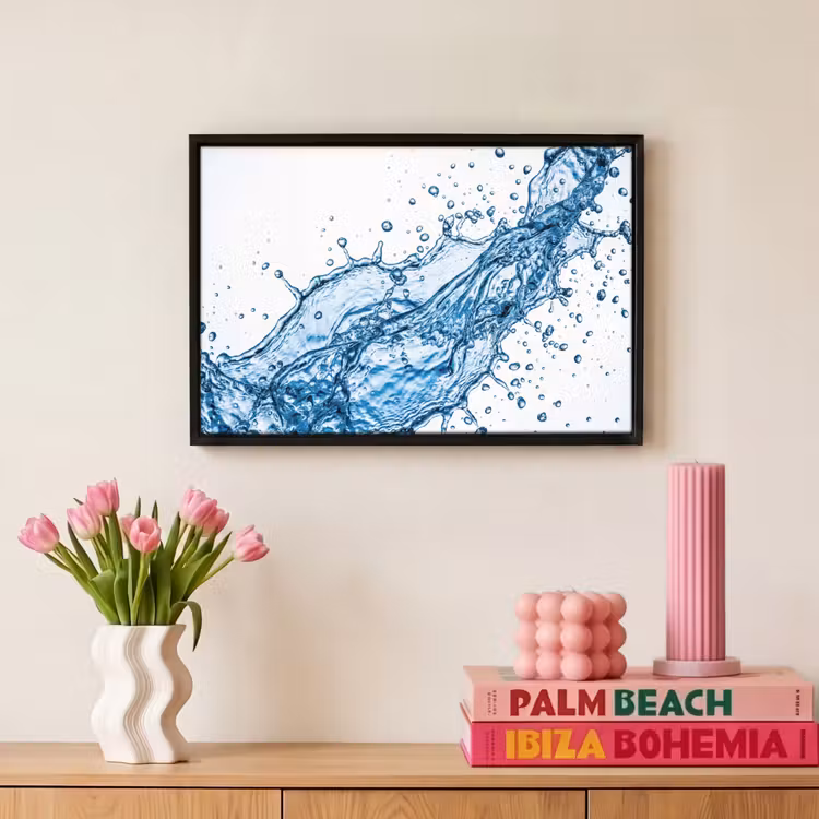 Canvas met lijst - Spash - Water - Blauw — 8