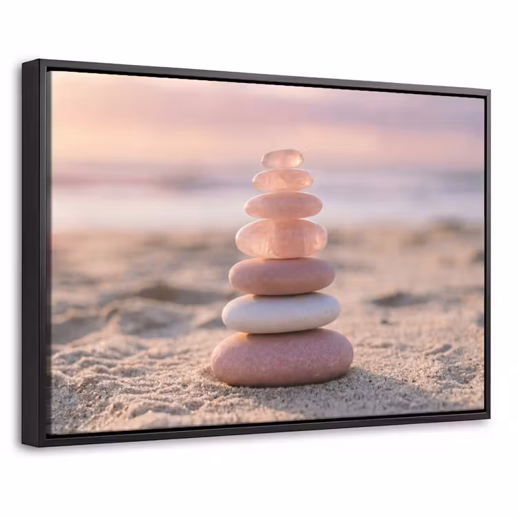 Canvas met lijst - Stenen - Zand - Roze — 1