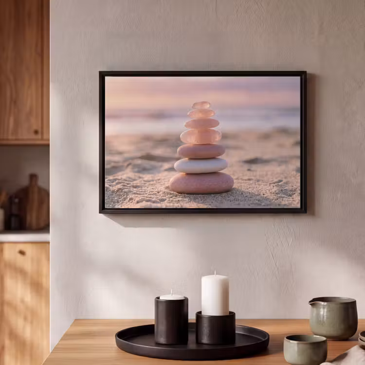 Canvas met lijst - Stenen - Zand - Roze — 2