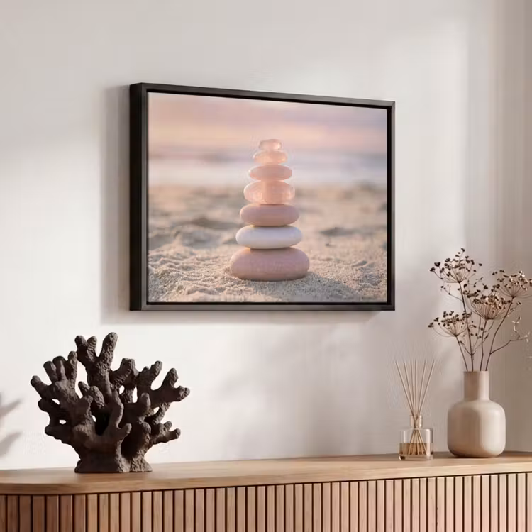 Canvas met lijst - Stenen - Zand - Roze — 6