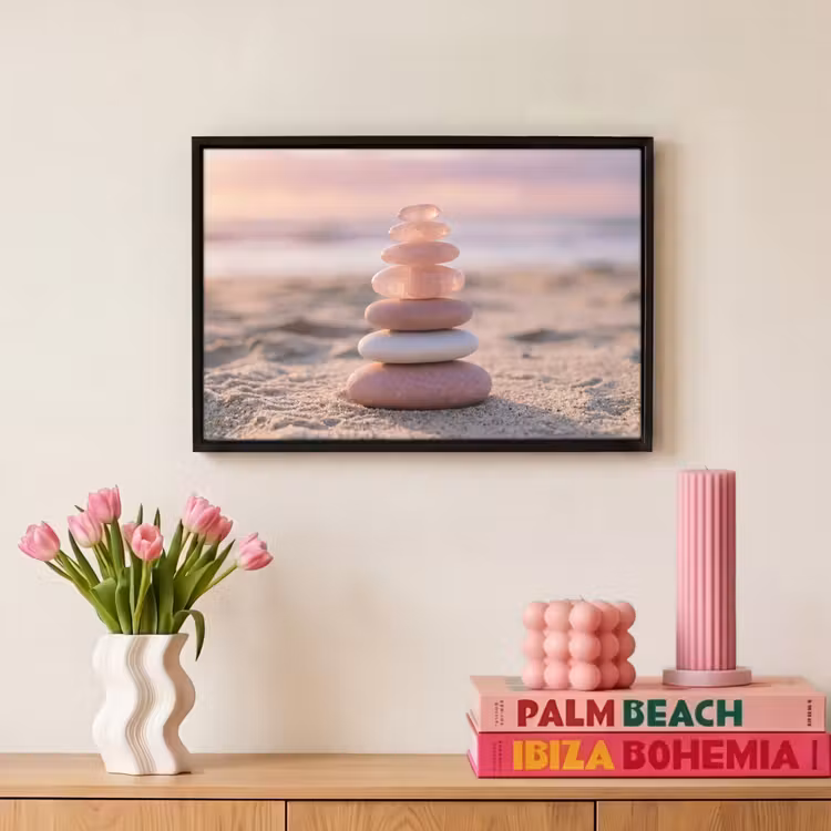 Canvas met lijst - Stenen - Zand - Roze — 8