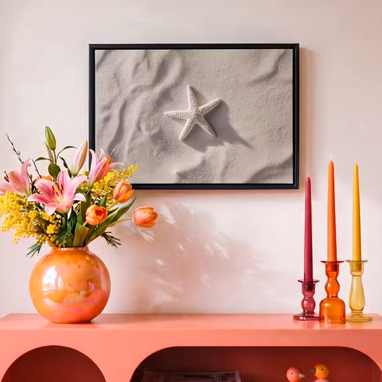 Canvas met lijst - Strand - Zeester - Zand - Beige — 4