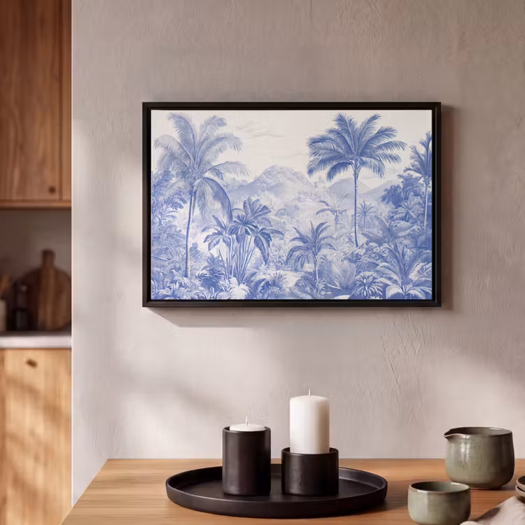 Canvas met lijst - Tropisch - Jungle - Blauw — 2