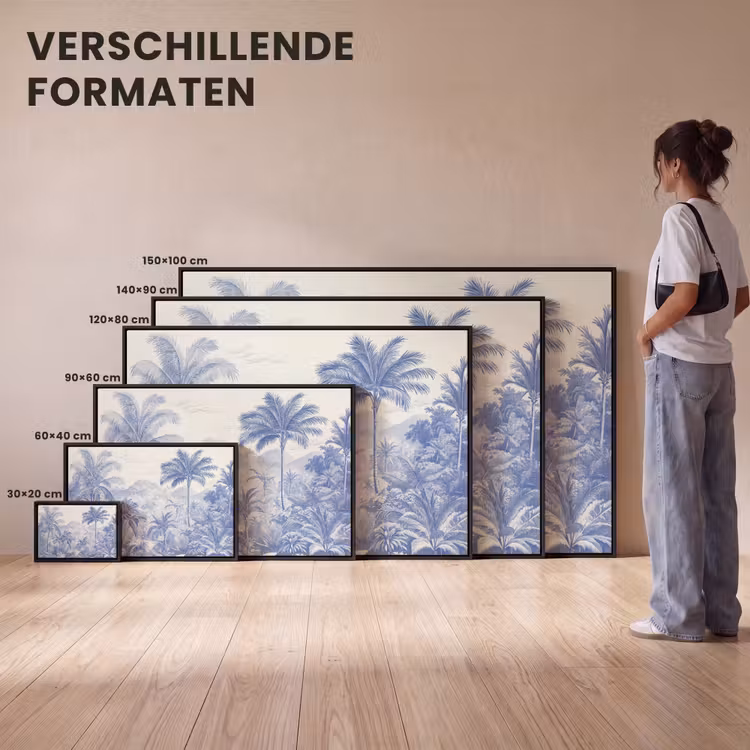 Canvas met lijst - Tropisch - Jungle - Blauw — 7