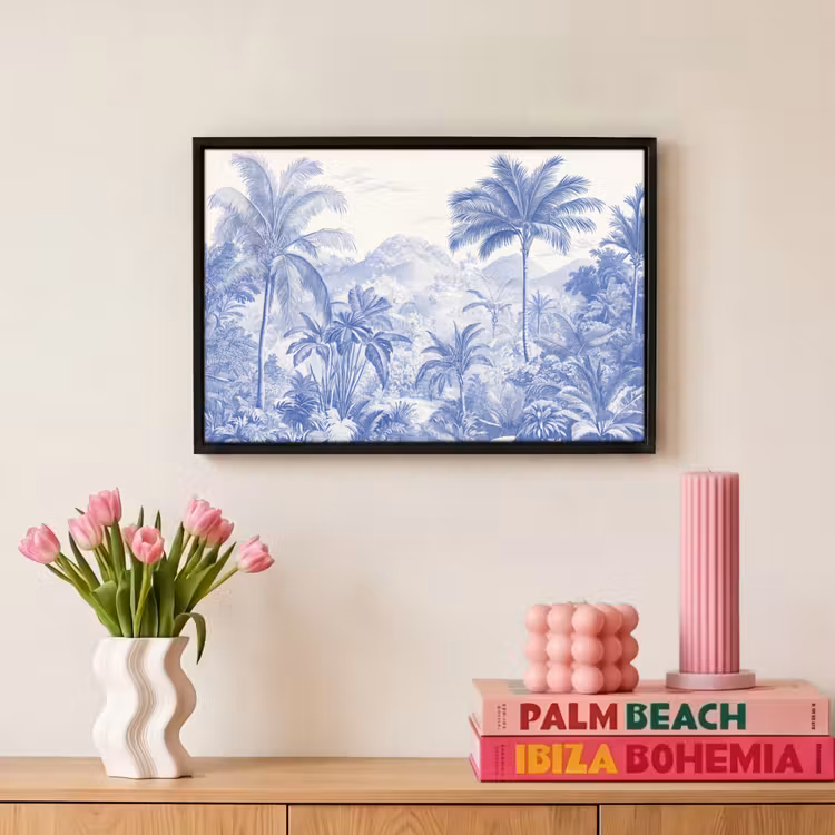 Canvas met lijst - Tropisch - Jungle - Blauw — 8
