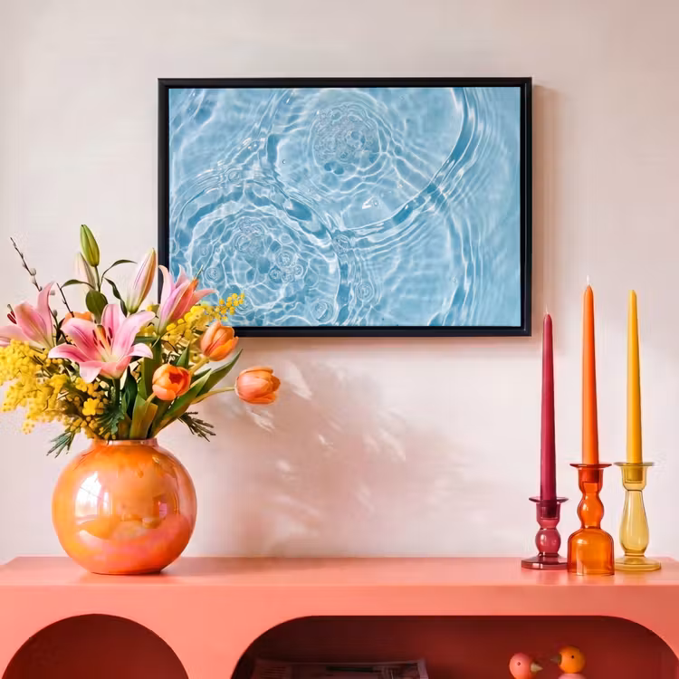 Canvas met lijst - Water - Blauw - bubbels — 4