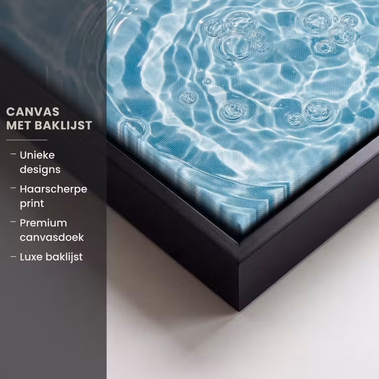 Canvas met lijst - Water - Blauw - bubbels — 5
