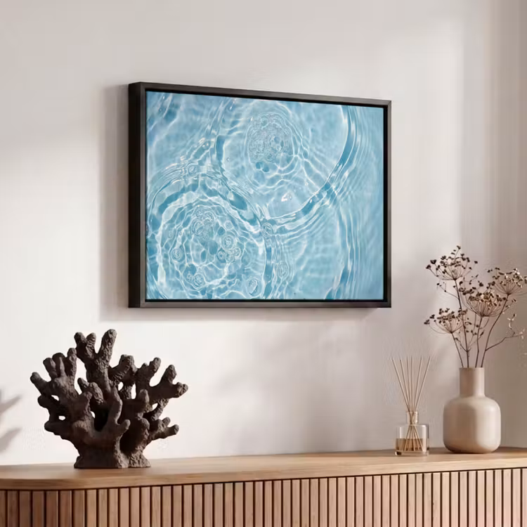 Canvas met lijst - Water - Blauw - bubbels — 6