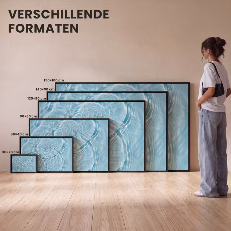 Canvas met lijst - Water - Blauw - bubbels — 7