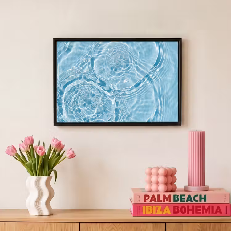 Canvas met lijst - Water - Blauw - bubbels — 8