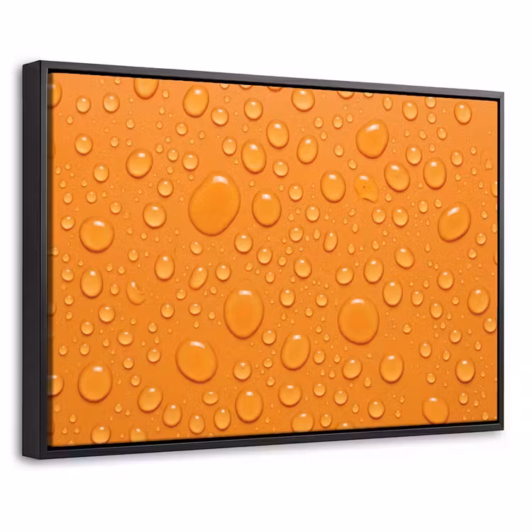 Canvas met lijst - Water - Druppels - Oranje — 1