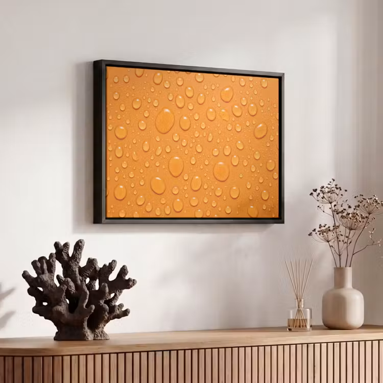 Canvas met lijst - Water - Druppels - Oranje — 6