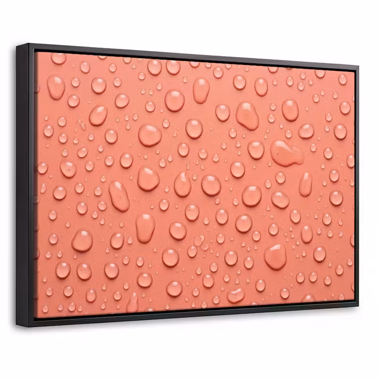 Canvas met lijst - Water - Druppels - Roze — 1