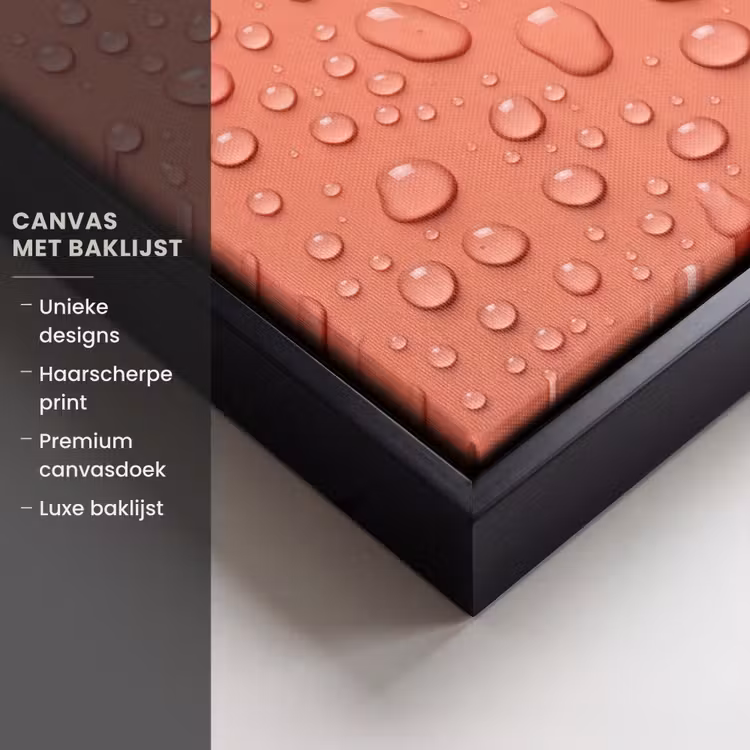 Canvas met lijst - Water - Druppels - Roze — 5