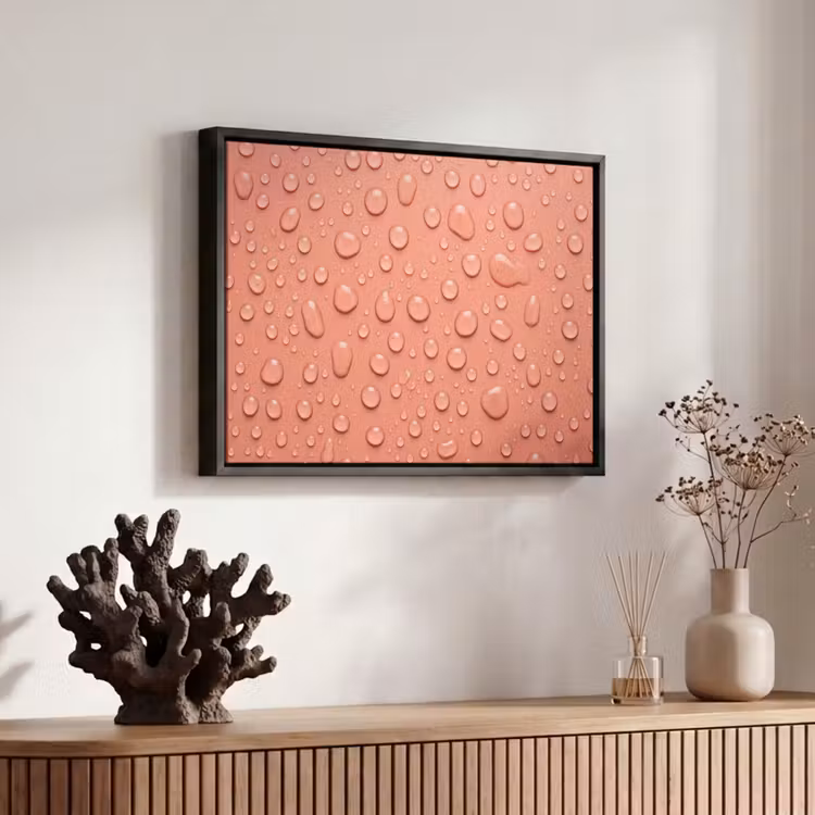 Canvas met lijst - Water - Druppels - Roze — 6